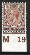 N18(6) 1½dDeep chocolate Brown Royal Cypher control M19 imperf MOUNTED MINT