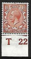 N18(14) 1½d Bright Chestnut Royal Cypher control T22 imperf UNMOUNTED MINT MNH