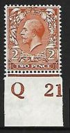 N19(6) 2d Brown Orange Die I Royal Cypher control Q21 imperf UNMOUNTED MINT