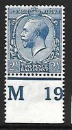 N21(10) 2½d Blue Royal Cypher control M19 perf UNMOUNTED MINT