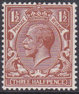 N18(10) 1½d Yellow Brown Royal Cypher control UNMOUNTED MINT