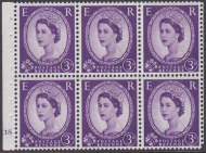 SB103 K18 3d Wilding booklet pane 4mm violet side band UNMOUNTED MNT