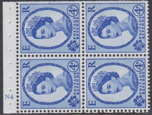 SB112a Wilding booklet pane  Violet phos 9.5mm perf type I UNMOUNTED MNT MNH