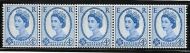 S85 4d Multi Crowns white Horizontal Coil strip of 5 UNMOUNTED MINT MNH