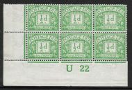 D1a ½d Royal Cypher Postage due QWmk Inverted Control U 22 Imperf UNMOUNTED MINT
