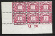 D2 1d Royal Cypher Postage due Control Q 20 Imperf MOUNTED MINT