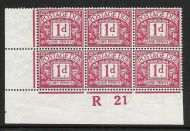 D2a 1d Royal Cypher Postage due Wmk Inverted Control R 21 Imperf UNMOUNTED MINT