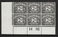 D4 2d Royal Cypher Postage due Control H 16 perf UNMOUNTED MINT