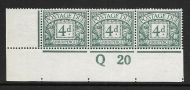 D6a 4d Royal Cypher Postage due Wmk Inverted Control Q 20 Imperf MOUNTED MINT