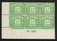 D10 ½d Block Cypher Postage due Control W 35 Imperf MOUNTED MINT