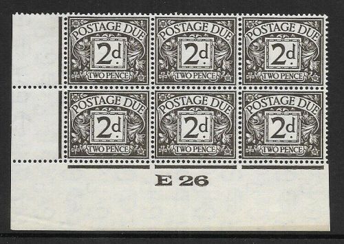 D13 2d Block Cypher Postage due Control E 26 Imperf UNMOUNTED MINT