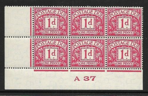 D20 1d Edward VIII Postage due Control A 37 Imperf UNMOUNTED MINT