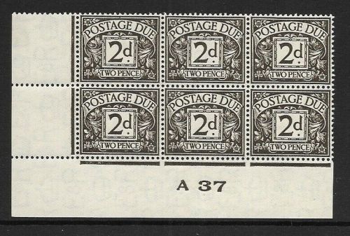 D21 2d Edward VIII Postage due Control A 37 Imperf UNMOUNTED MINT