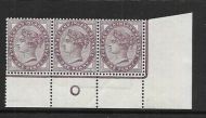 1d lilac control O perf strip of 3 - with marginal rule UNMOUNTED MINT