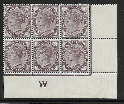 1d lilac control W Rare perf E Block of 6 - with marginal rule UNMOUNTED MINT