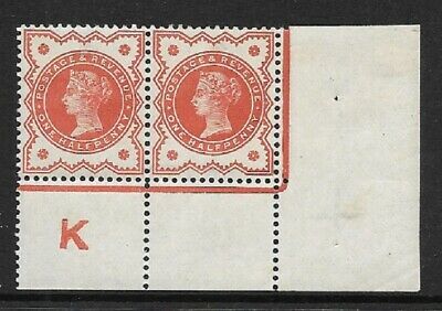 ½d Vermilion Control K perf pair - with marginal rule UNMOUNTED MINT