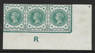 ½d Green Jubilee control R Imperf strip of 3 UNMOUNTED MINT