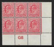 1d Scarlet Control g8 perf perf type v2 plate 42 UNMOUNTED MINT