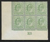 ½d Yellow-Green Control E5 (Co-Ex) perf type H1 plate 32 UNMOUNTED MINT