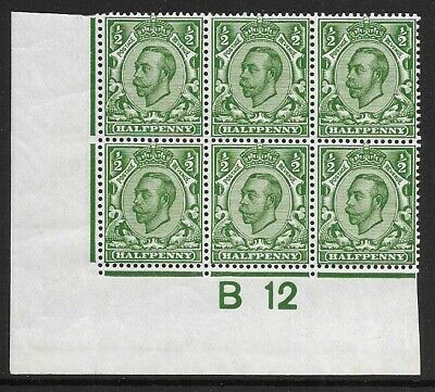 Spec N4(6) ½d Yellow-Green Control B 12(c) perf 2 UNMOUNTED MINT