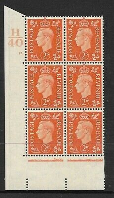 1937 2d Orange Dark colours H40 17 Dot perf 5(E I) block 6 UNMOUNTED MINT MNH