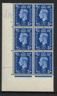 1937 2½d Blue Dark colours G40 6 Dot perf 5(E I) block 6 UNMOUNTED MINT MNH