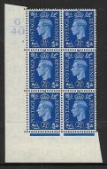 1937 2½d Blue Dark colours G40 7 Dot perf 5(E I) block 6 UNMOUNTED MINT MNH