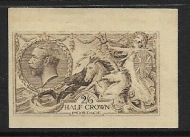 2 6 Brown Rough plate proof Seahorse - no gum as issued UNMOUNTED MINT
