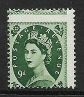 S126 9d Wilding Multi Crowns variety - misperf single UNMOUNTED MINT