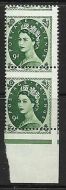 S126 9d Wilding Multi Crowns variety - misperf pair UNMOUNTED MINT