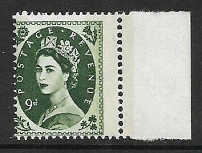 S128 9d Wilding 2 x 9.5m violet phos variety - misperf marginal UNMOUNTED MINT