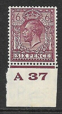 N42(4) 6d Deep Reddish Purple Block Cypher Control A37 imperf UNMOUNTED MINT