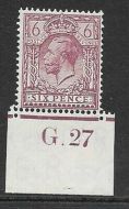 spec N42(1) 6d Rosy Mauve Block Cypher Control G. 27 imperf UNMOUNTED MINT