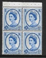 SB112b Wilding Violet phos 1 x 9.5mm band each stamp - perf P UNMOUNTED MNT MNH