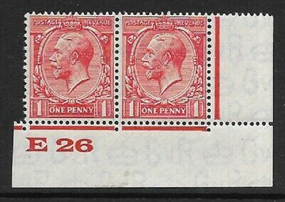 1d Scarlet Block Cypher Control E26 imperf pair UNMOUNTED MINT