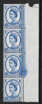 4d Wilding Multi Crowns White with Huge Ink flaw UNMOUNTED MINT
