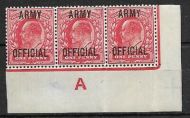 Sg O49 1d Scarlet ARMY OFFICIAL overprint on Control A UNMOUNTED MINT
