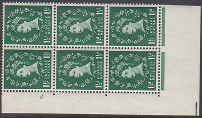 1½d Wilding Tudor Wmk Cylinder 6 Dot perf type A(E I) UNMOUNTED MINT MNH
