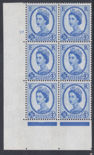 4d Wilding Violet Phosphor 9.5mm cyl 27 No Dot perf type A(E I) UNMOUNTED MINT
