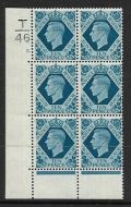 1939 10d Turquoise-blue T46 5 Dot perf 6B(E P) UNMOUNTED MINT