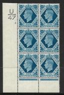 1939 10d Turquoise-blue U47 5 No Dot perf 6(I P) UNMOUNTED MINT MNH