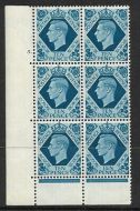 1939 10d Turquoise-blue 5 Dot perf 6B(E P) UNMOUNTED MINT MNH