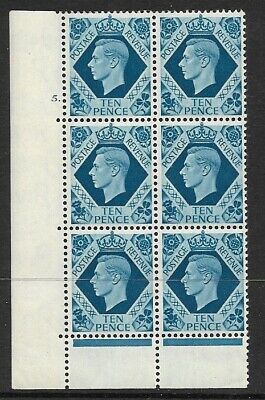 1939 10d Turquoise-blue 5 Dot perf 6B(E P) UNMOUNTED MINT MNH