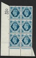 1939 10d Turquoise-blue Q45 6 Dot perf 6B(E P) UNMOUNTED MINT