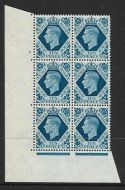 1939 10d Turquoise-blue Cyl 7 No Dot perf 5(E I) UNMOUNTED MINT