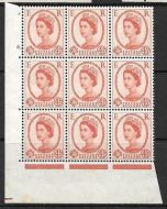 4½d Wilding Multi Crown on Cream Cyl 8 Dot perf A(E I) UNMOUNTED MINT