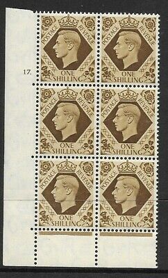1939 1 - Bistre-Brown 17 Dot perf 6B(E P) block 6 UNMOUNTED MINT