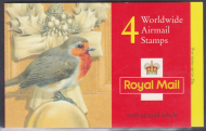 LX8 1995 Robins 4 x worldwide Airmail(4 x 60p) stamps booklet No Cylinder
