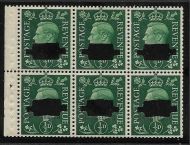 QB1s ½d Green booklet pane CANCELLED  punched Type 33P UNMOUNTED MNT MNH