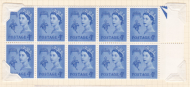 Sg9b XG7 4d block of ten with coloured line across top of stem UNMOUNTED MINT